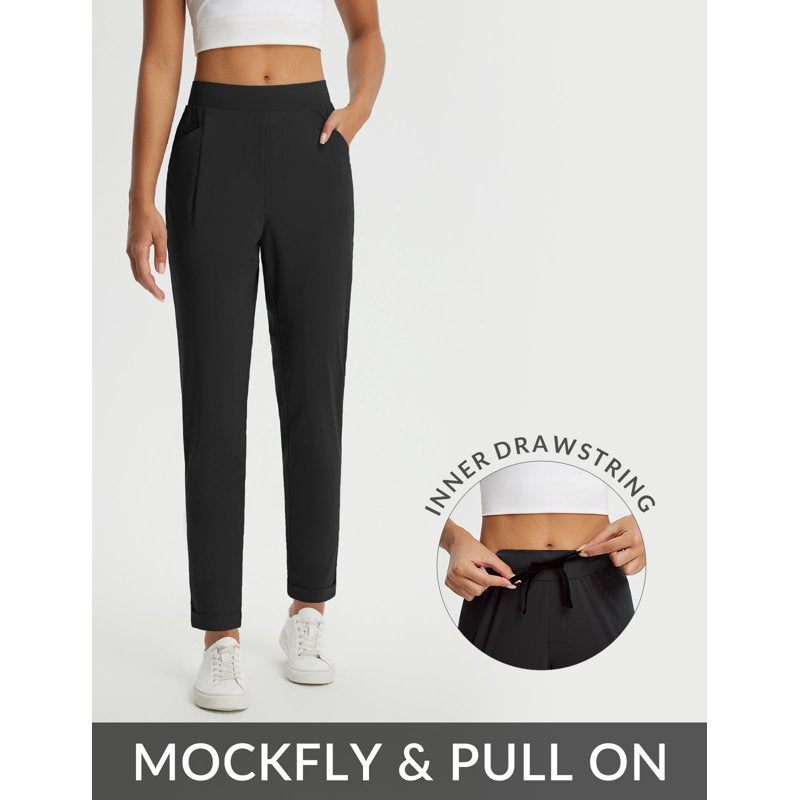 Womens Business Casual Travel Pants with Pockets - Baleaf Black, Size S – Variation: Black Full S
