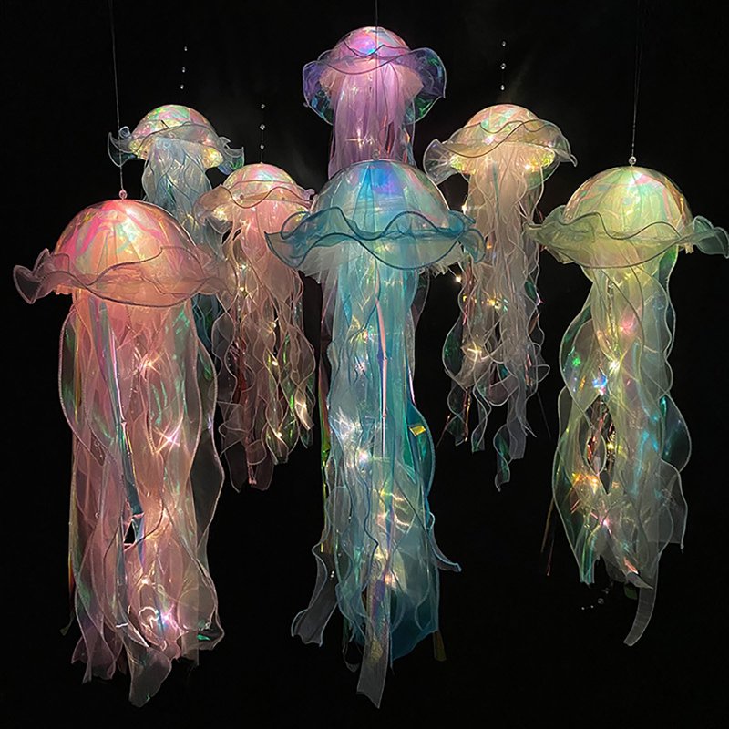 LED Jellyfish Lantern Handheld Decorative Light for Parties and Holidays