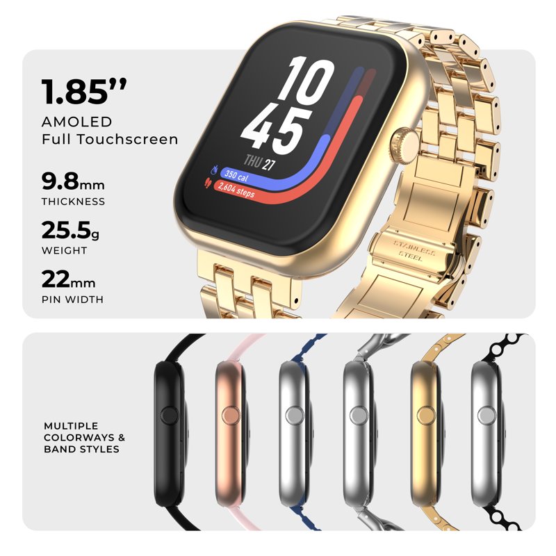 Smartwatch with 1.85” AMOLED Display Bluetooth Calling IP68 Waterproof for Android & iPhone