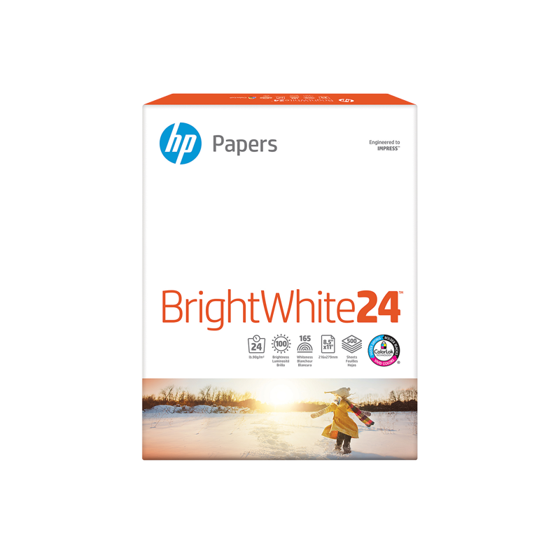 HP Bright White Inkjet Paper - 500 Sheets Letter Size, Smear-Resistant