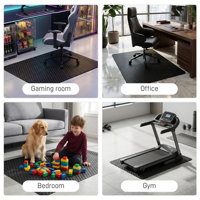 Office Chair Mat for Hard Floors & Carpets 36x48 Anti-Slip Waterproof PVC