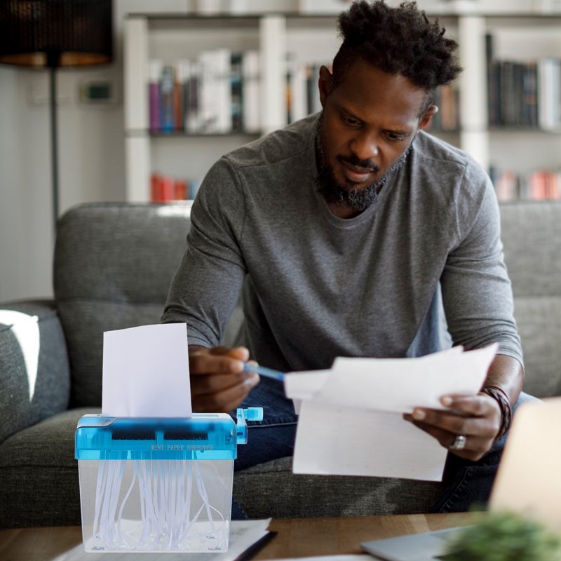 Handheld Paper Shredder for Home & Office Use, Compact Personal Document Security