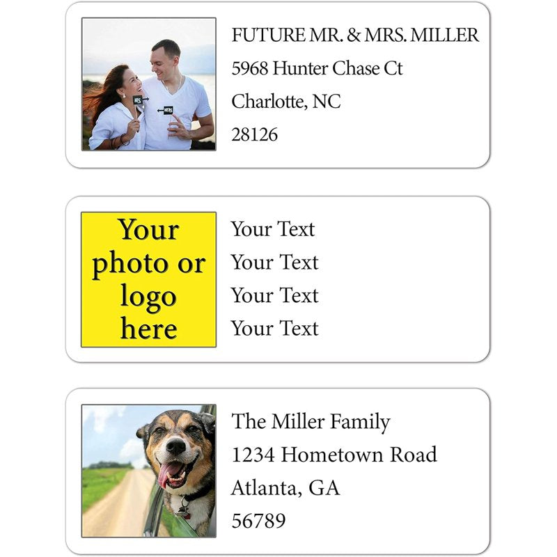 Personalized Address Labels Set of 300 Custom Photo Logo Mailing Stickers