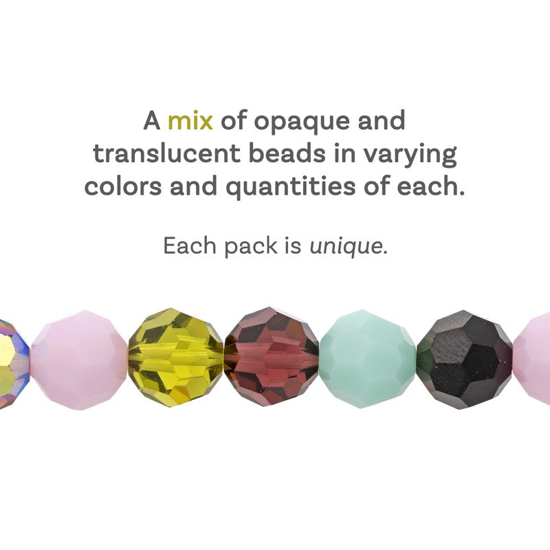 8mm Faceted Crystal Bead Assortment for Jewelry & Crafts - 36pcs