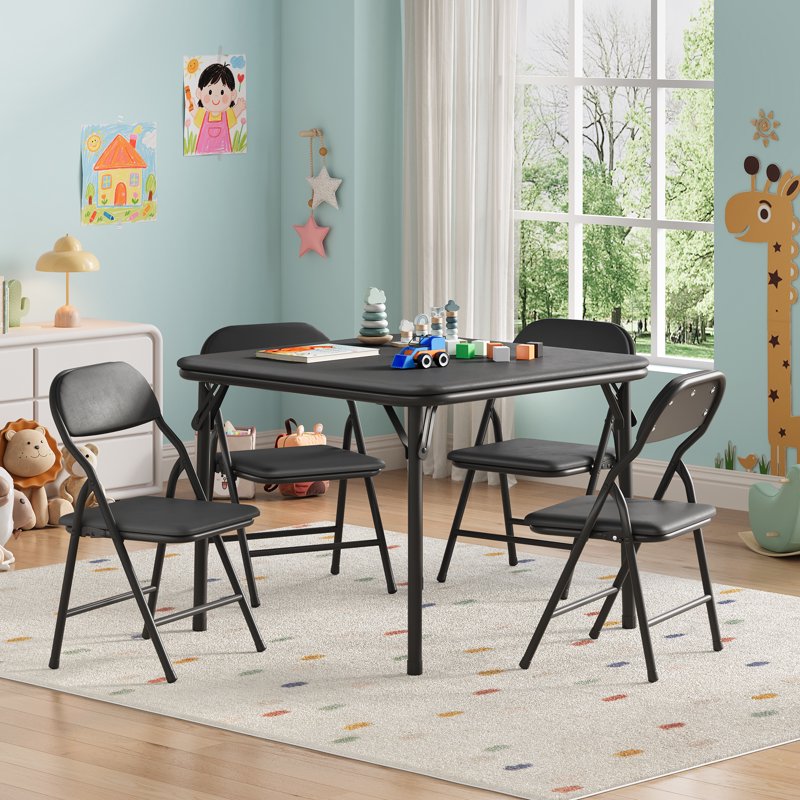 Kids Folding Table and Chairs Set - Child Activity Furniture for Play and Dining