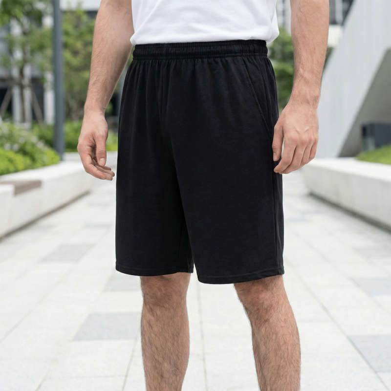 Men's Casual Shorts with Elastic Waist & Drawstring - Versatile Daily Wear