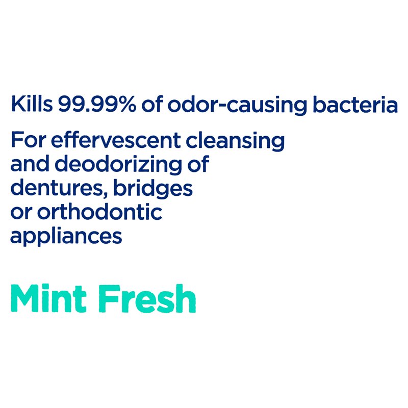 Effervescent Denture Cleanser Tablets - Mint Fresh 84 Count, Multipack