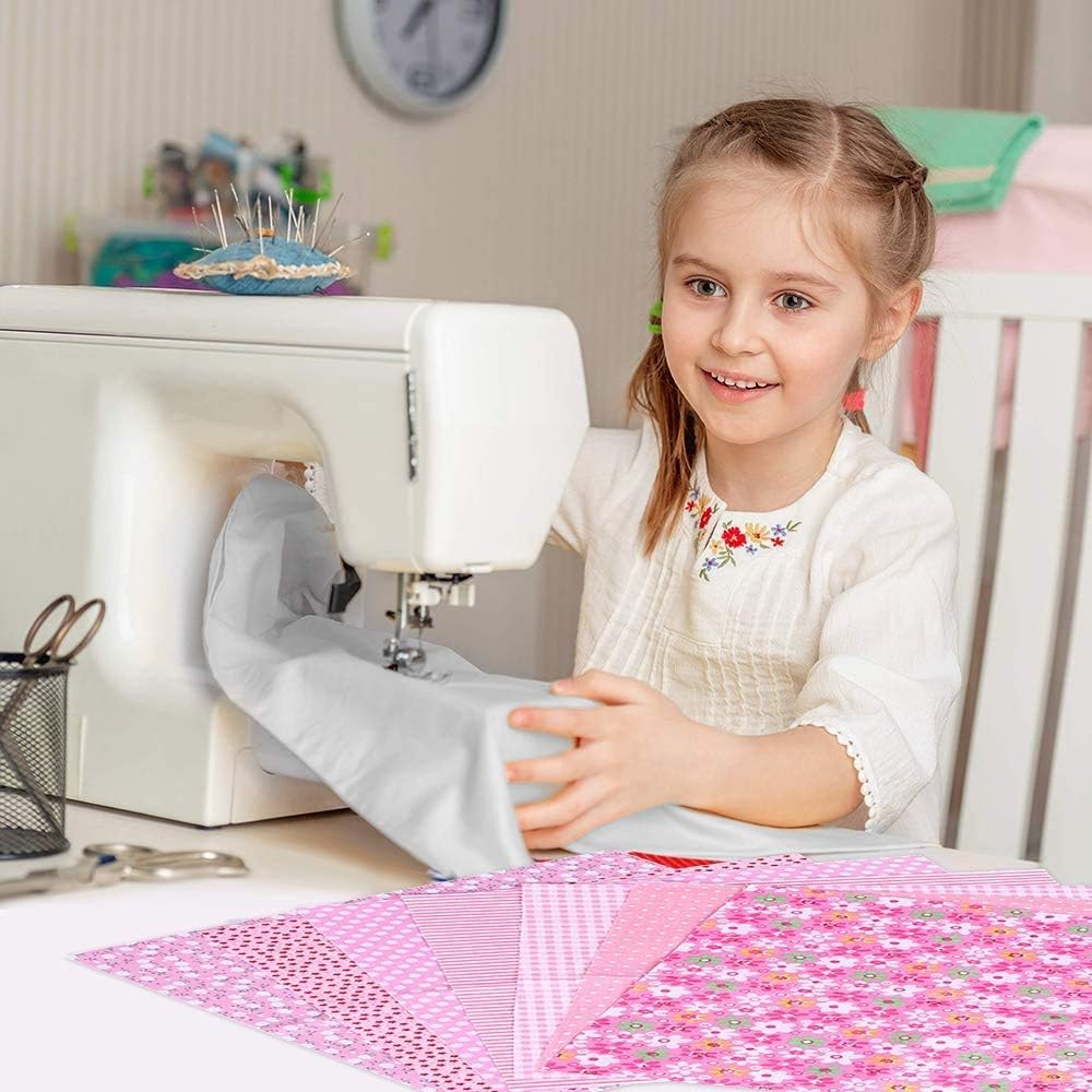 Multicolor Floral Cotton Fabric Squares 10x10 Inch Quilting & Sewing Set, 35 Pieces