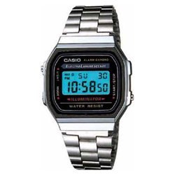 Men's Stainless Steel Watch with Digital Features - Silver & Black