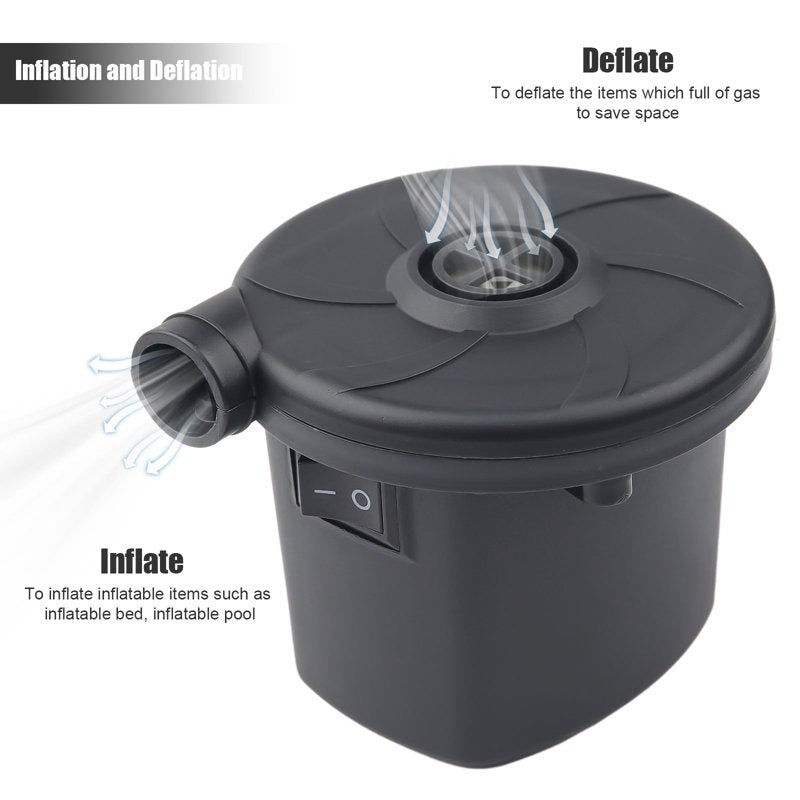 Electric Air Pump for Inflatables, Air Mattress & Cushions, Black