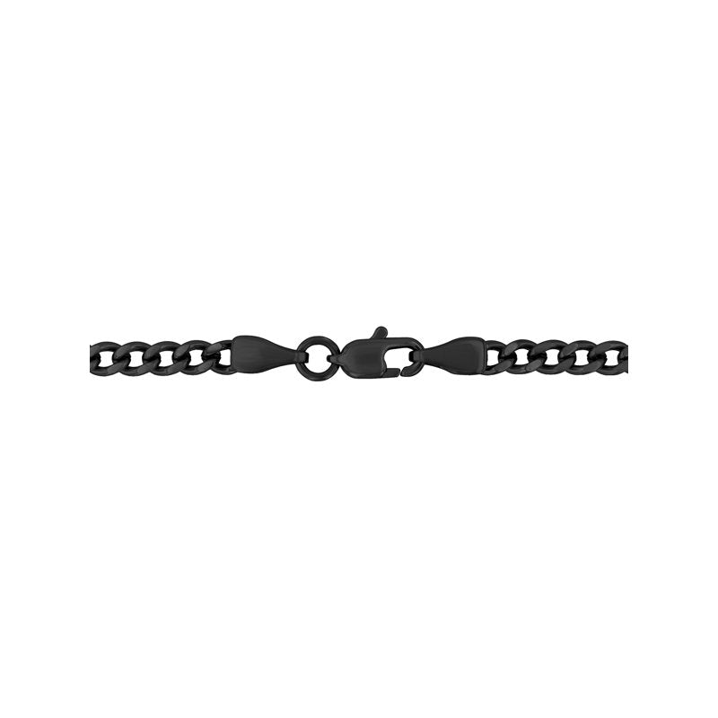 Men's Black Diamond Accent Cross Pendant Necklace 24-Inch Stainless Steel