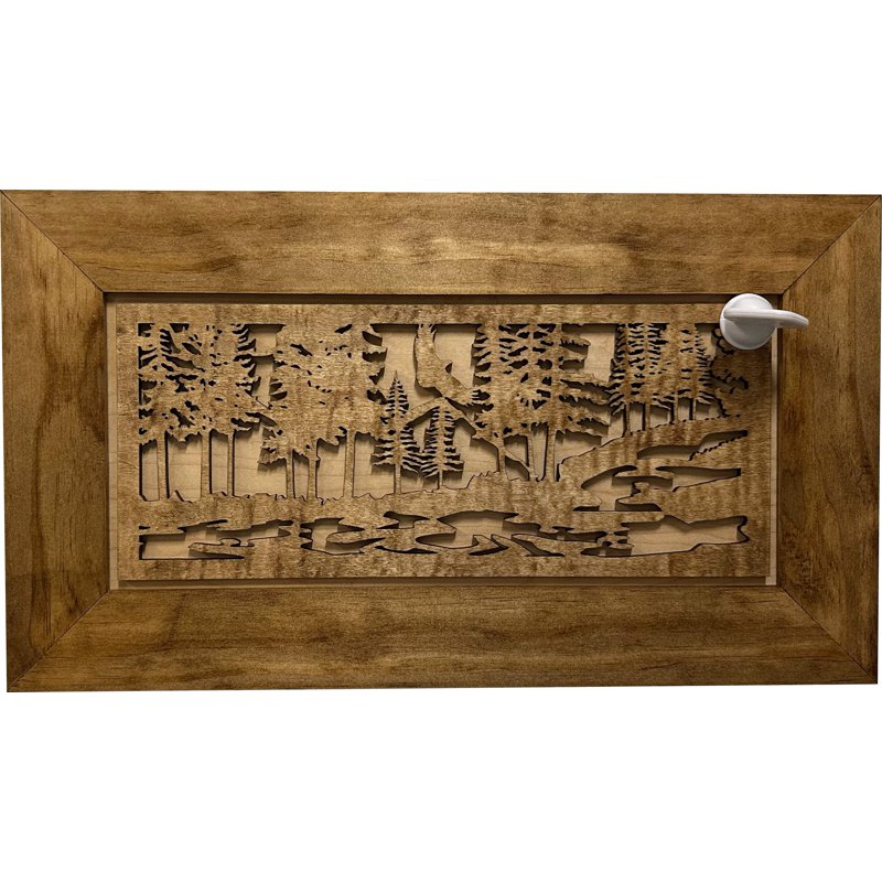 Decorative Gun Cabinet with Nature Scene - Wall-Mounted Locking Storage