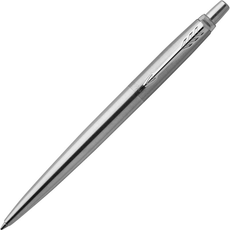 Refillable Blue Stainless Steel Ballpoint Pen - Medium Point, Gift Box