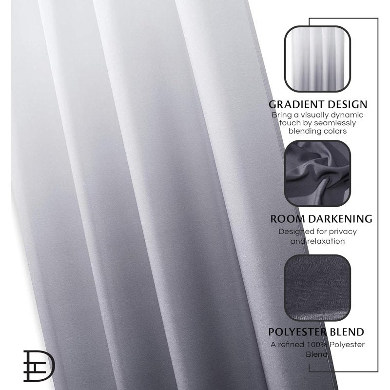 Darkening Curtain Set with Rod Pocket Header - 2 Panels, 40x84 Inches, Multiple Colors
