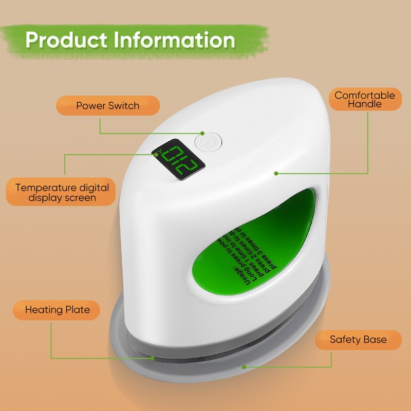 Mini Heat Press Machine for Crafts up to 410°F - Portable Iron for Shoes Hats