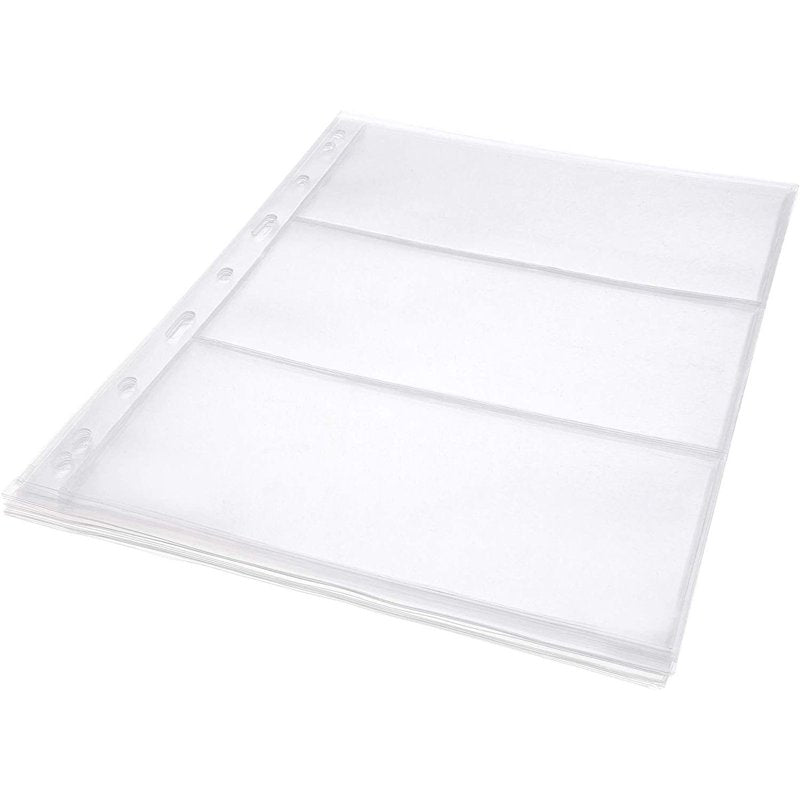 Letter Size Currency Holder Binder - Transparent Organizer for Bills and Checks
