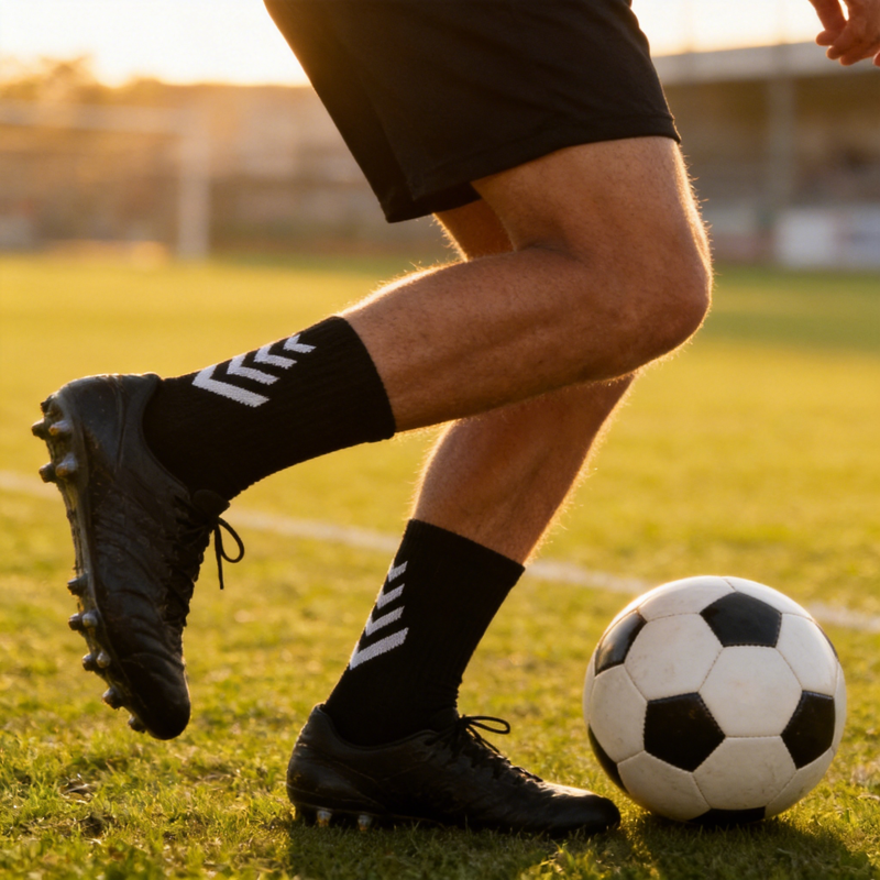 Men's Soccer Running Socks Non-Slip Cushioned Moisture-Wicking Athletic Socks