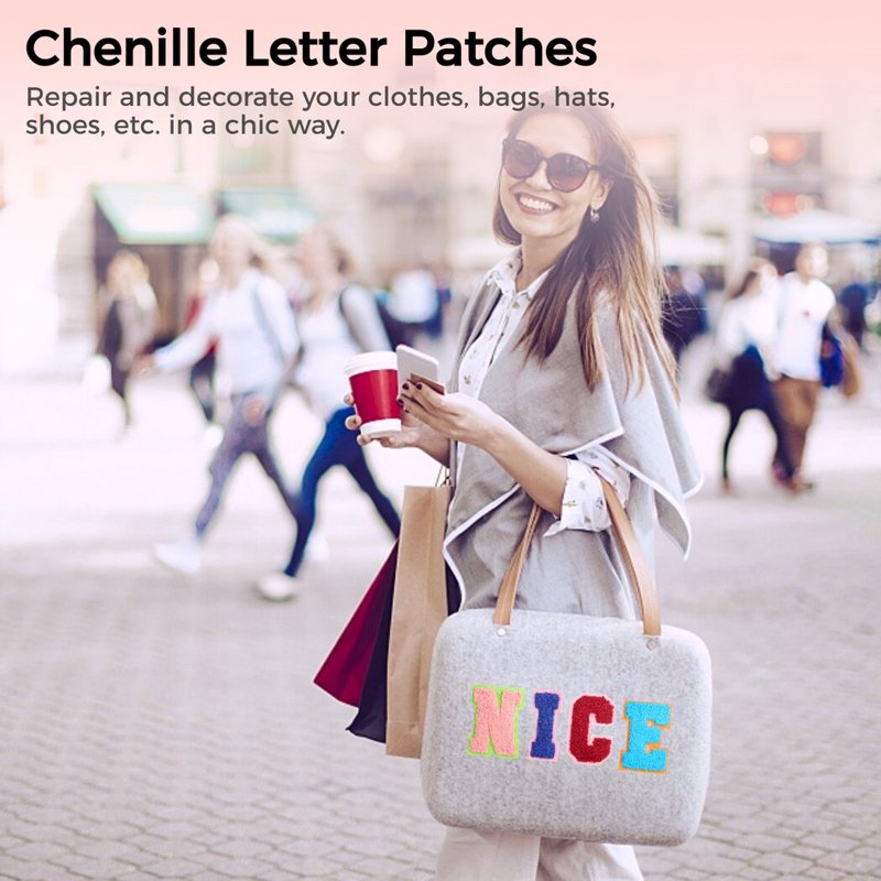 104PCS Colorful Chenille Letter Patches - Iron-On DIY Embroidered A-Z Set