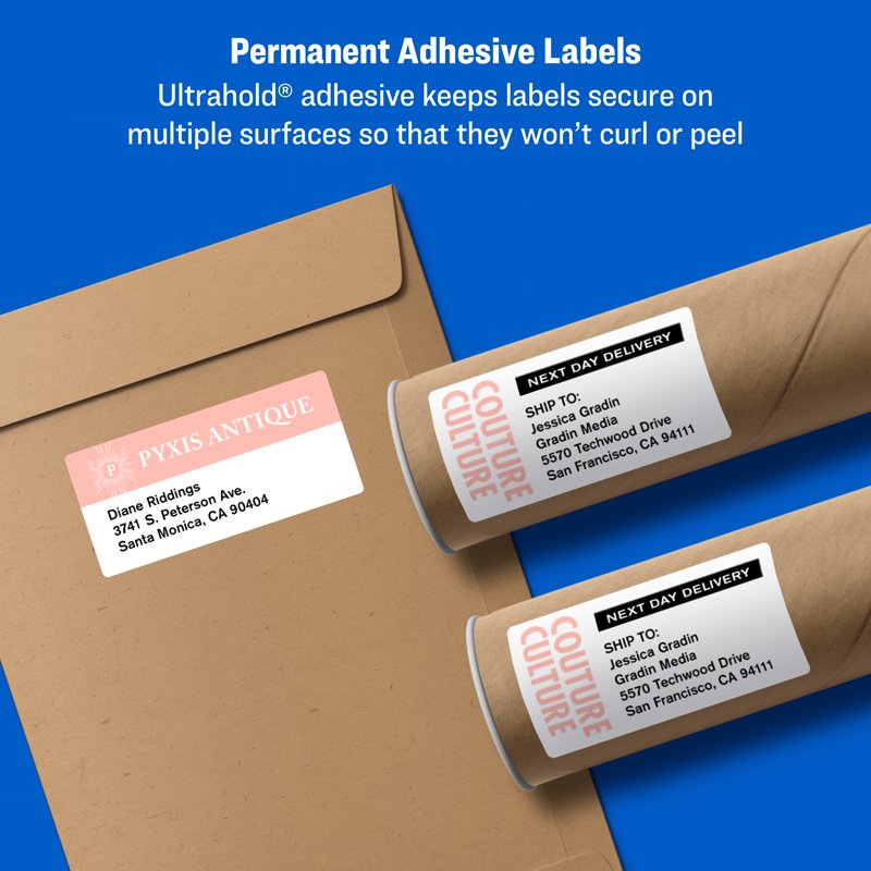 White Shipping Labels 3-1/3 x 4 inches - Bulk Pack for Laser Printing