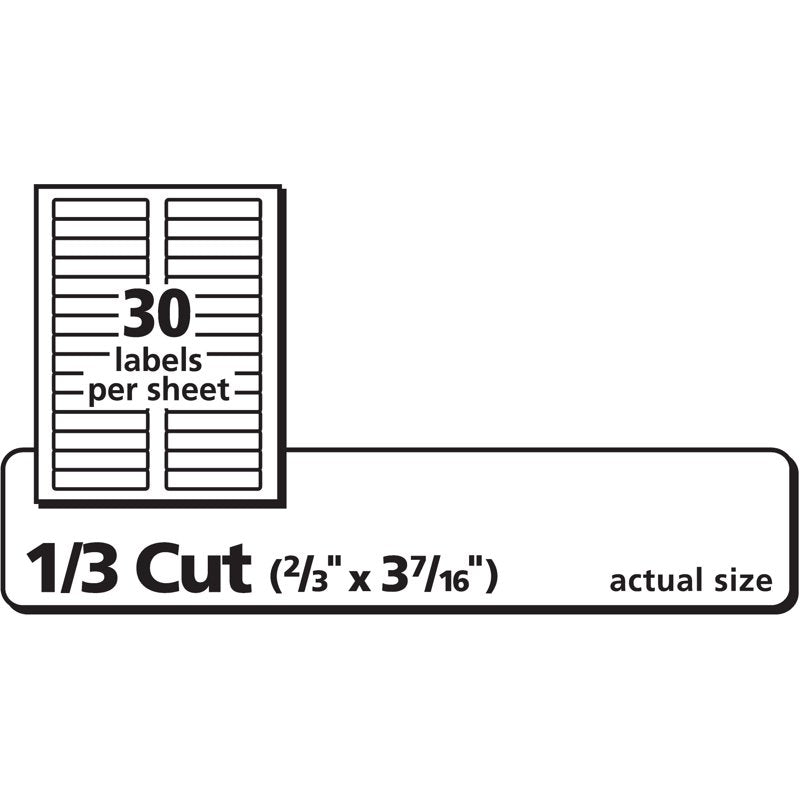 Removable File Folder Labels 750 Pack - Sure Feed & Easy Peel Adhesive