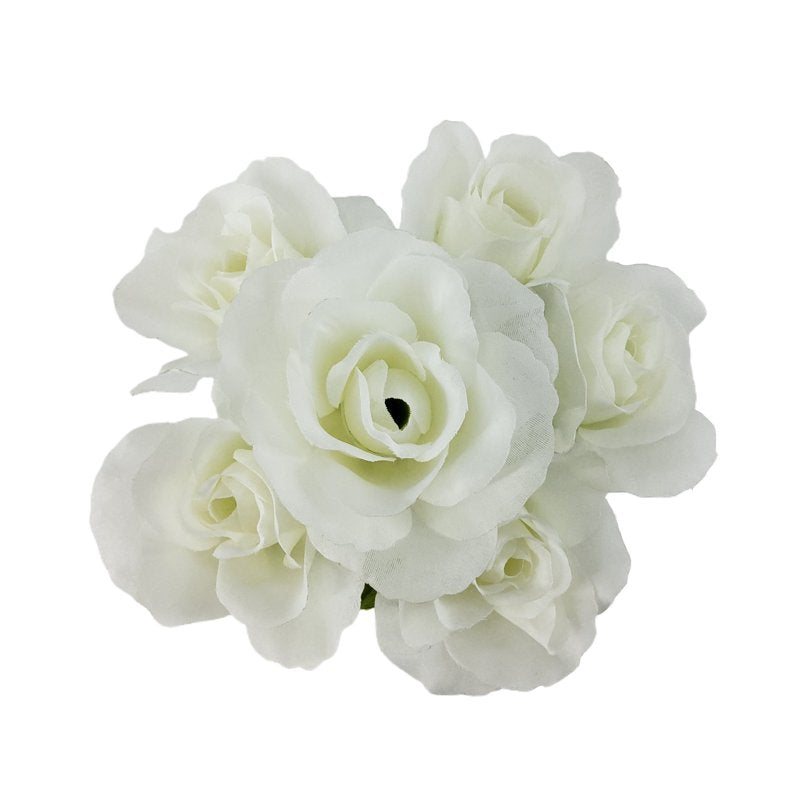 Artificial Sweet Rose Flower Picks - White, 14 Inch, Pack of 4