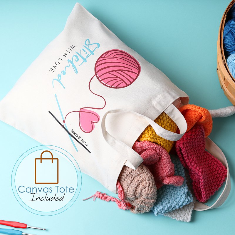 Crochet Craft Kit for Beginners - 75 Yards Yarn, Hooks, Accessories & Storage