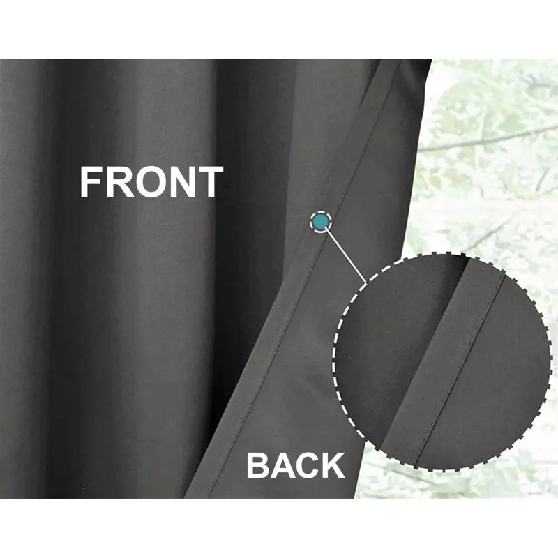 Thermal Blackout Patio Curtain Panels Set - Grommet Outdoor Window Drapes