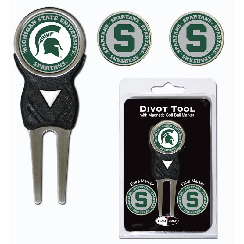 Michigan State Spartans Divot Tool Ball Marker Set - Official NCAA Team Golf