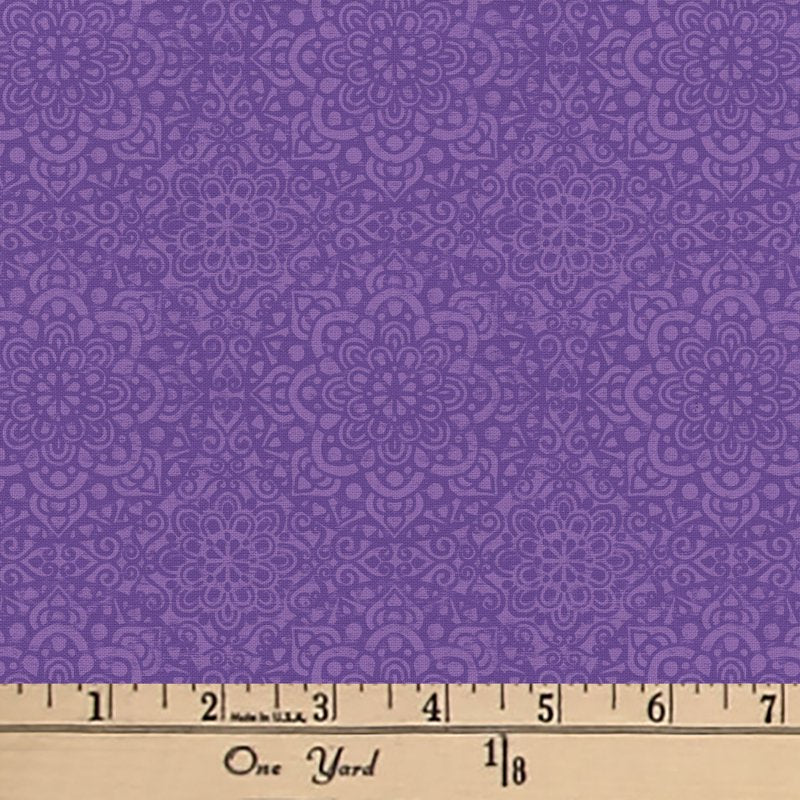 Lavender Cotton Quilt Fabric by the Yard - Waverly Amadora Medallion 44" Wide