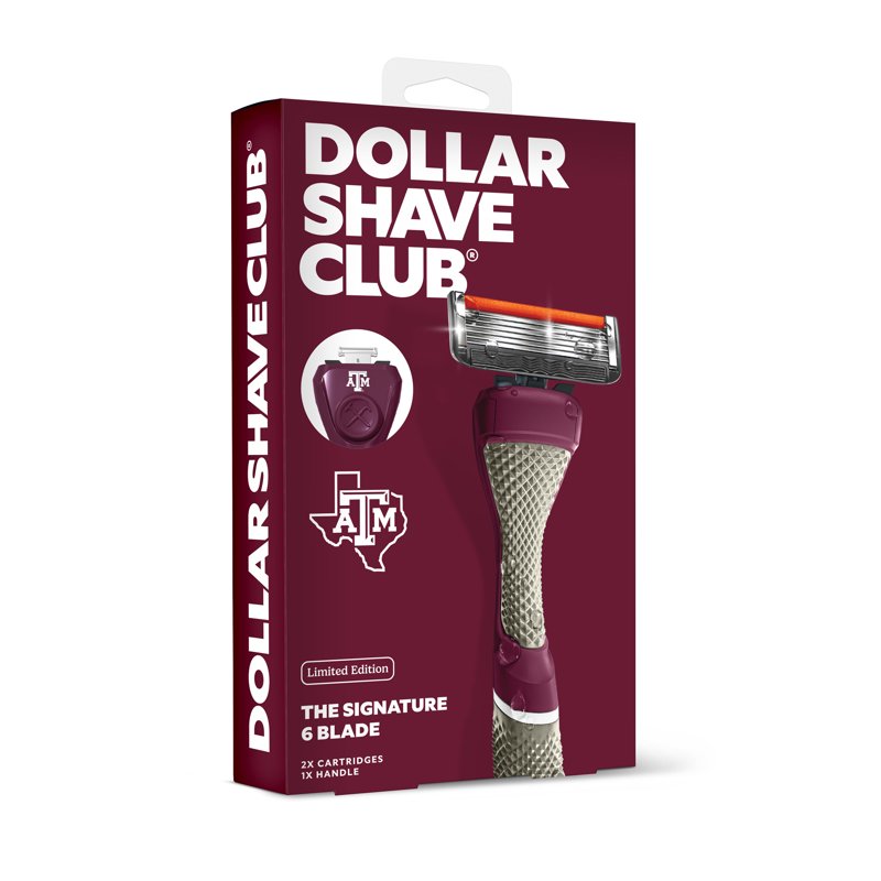 College Shaving Set with 6-Blade Razor & Custom Team Colors - Men’s Grooming Kit