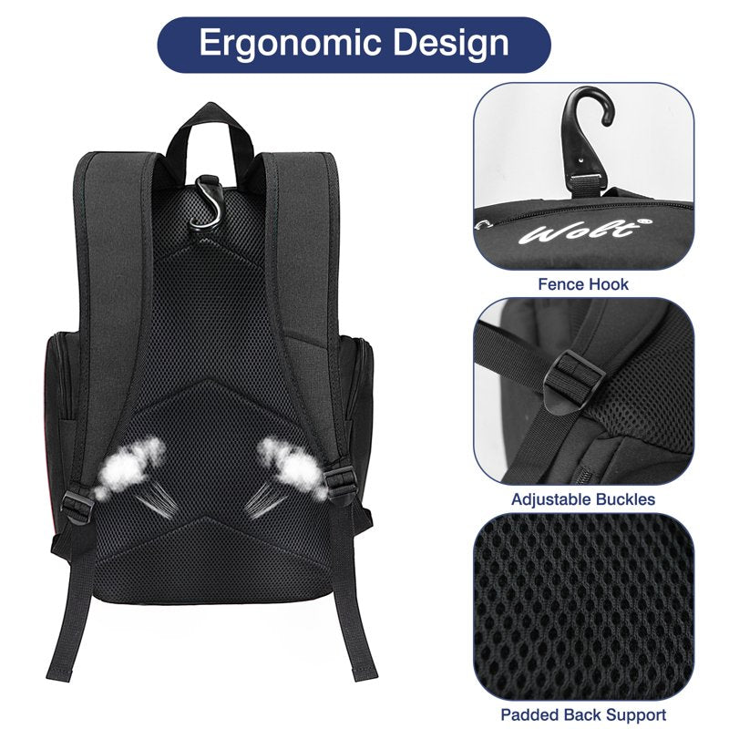 Pro Baseball Backpack with Helmet & Shoe Compartments - Large Sports Bag for Men