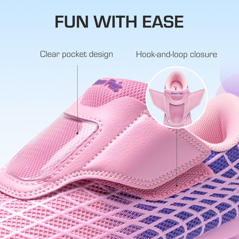 Dream Pairs Kids Soccer Cleats - Pink/Purple, Easy Hook & Loop Closure
