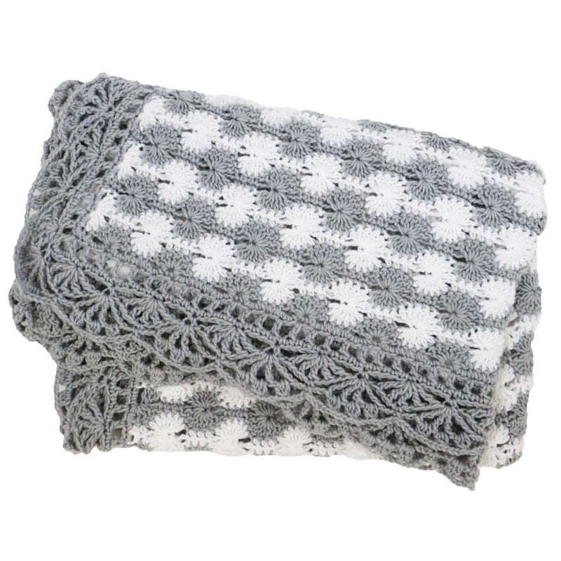 Crochet Throw Kit with Pattern and Yarn - Cloudburst Design, 41x52 Inches