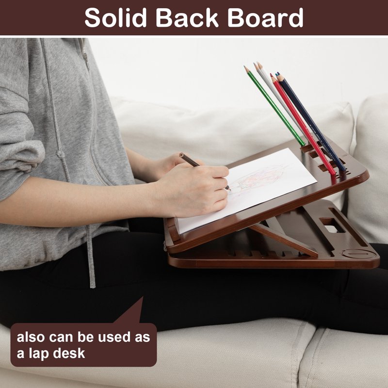 Adjustable Bamboo Tabletop Easel with Handle and Multi-Position Angles - 16x12 Inch