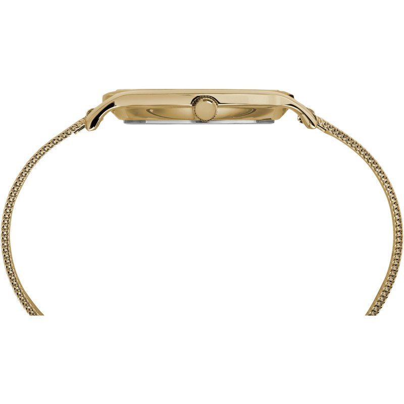 Women's Gold-Tone Dress Watch 34mm with Stainless Steel Mesh Bracelet