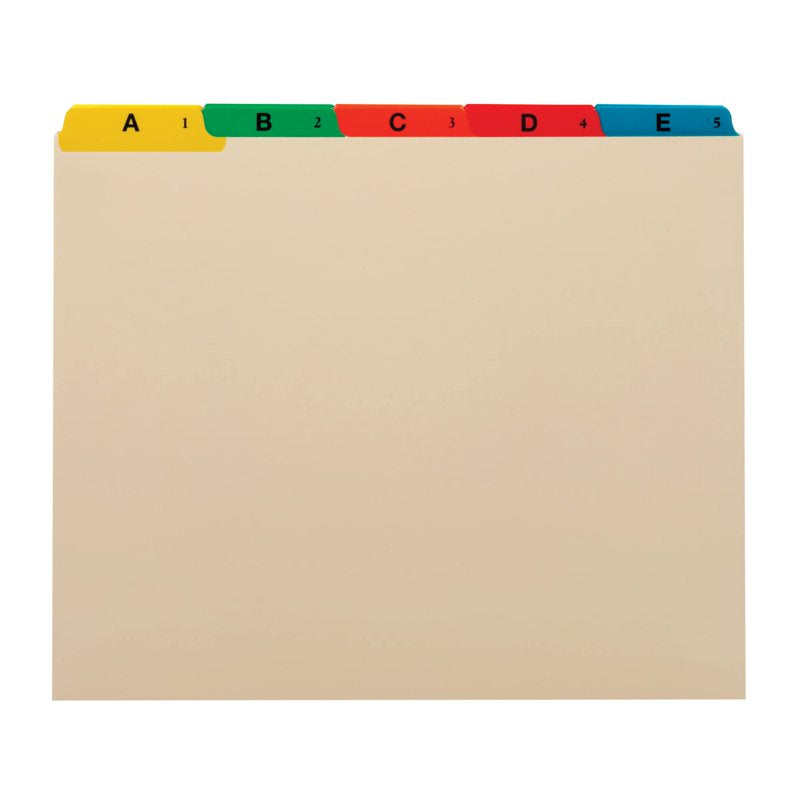 Letter Size Manila File Guides Pack of 25 - A to Z Organizer for Office & Home