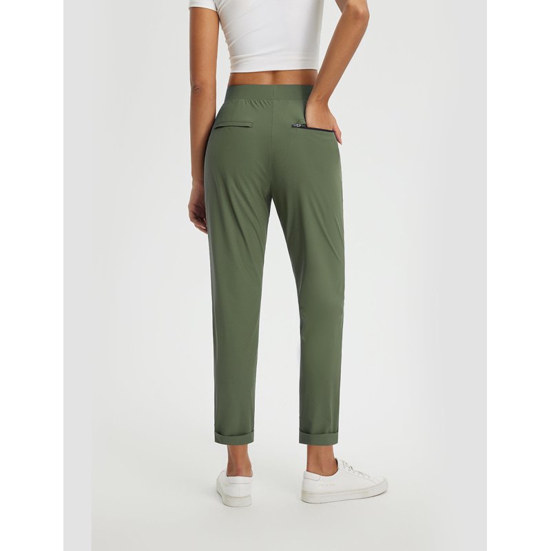 Womens Golf Pants with Pockets Ankle 7/8 Slim Fit 2XL Green