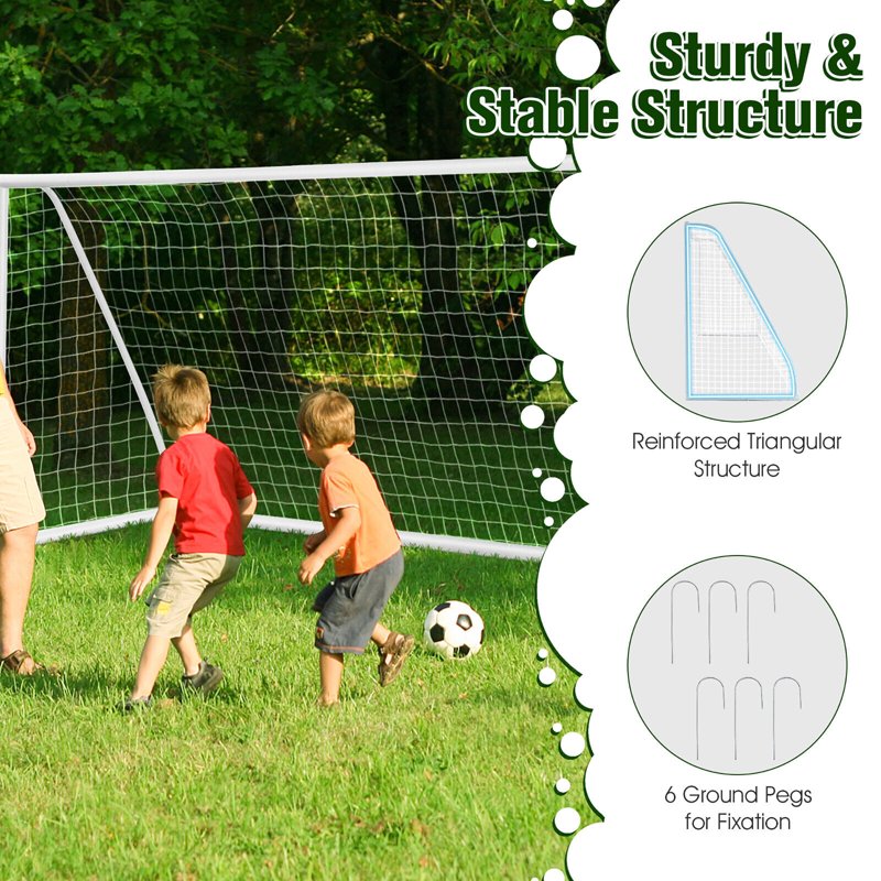 All-Weather Soccer Goal 12 x 6 ft with UPVC Frame – Portable Backyard Practice