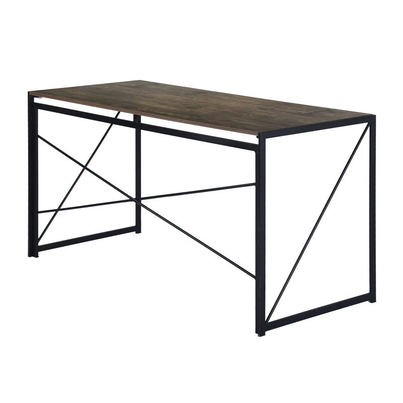 55-Inch Folding Craft and Work Table - Portable Rustic Wood Desk for Sewing, DIY, Home Office