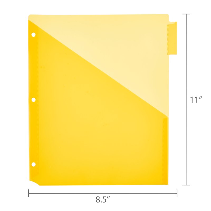 8-Tab Plastic Dividers with Pockets for Binders - Vibrant Colors, Pack of 5 or 8