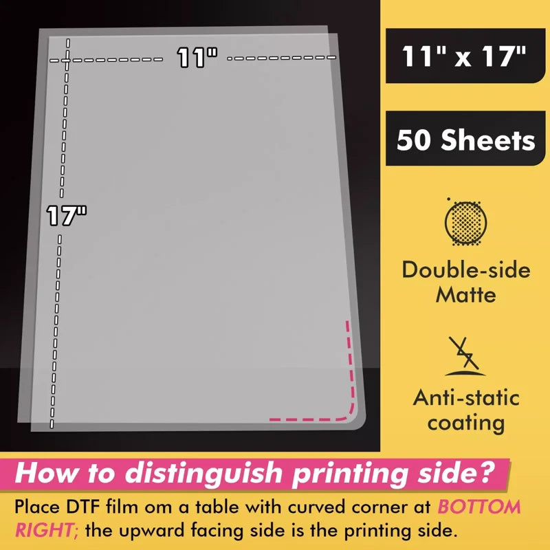 KOALA DTF Transfer Film & Powder Kit - 11x17 Sublimation Paper 50 Sheets & 2.2lb Powder