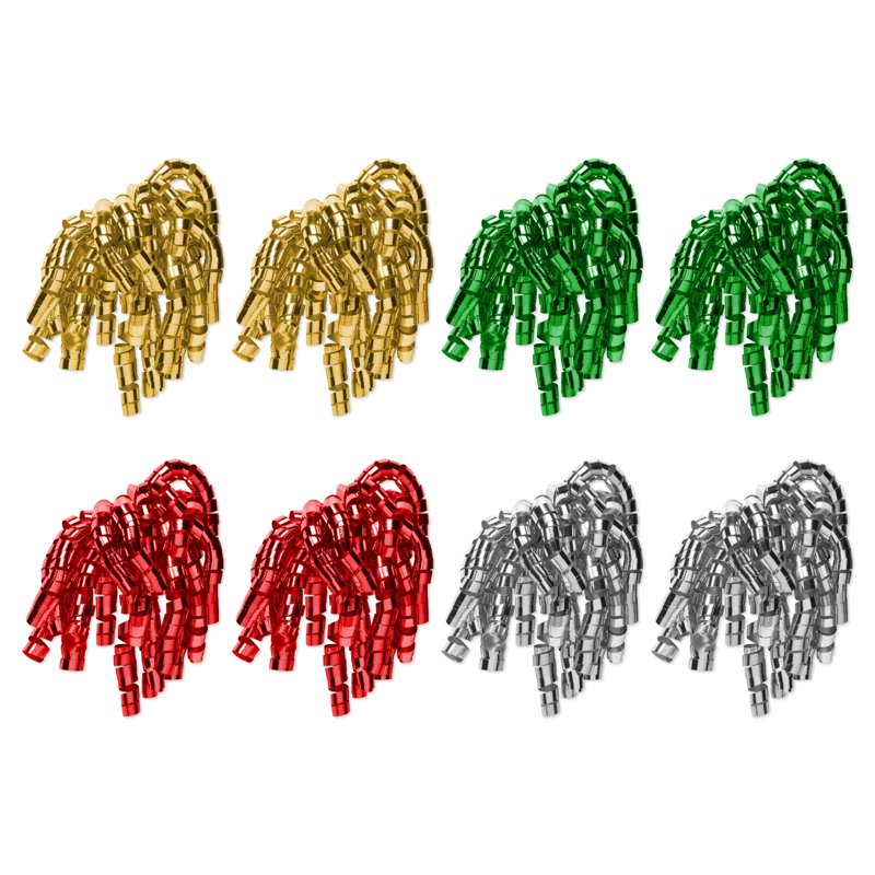 Assorted Metallic Gift Bows & Ribbons Set - 24 Pieces for Holiday & Party Gift Wrapping