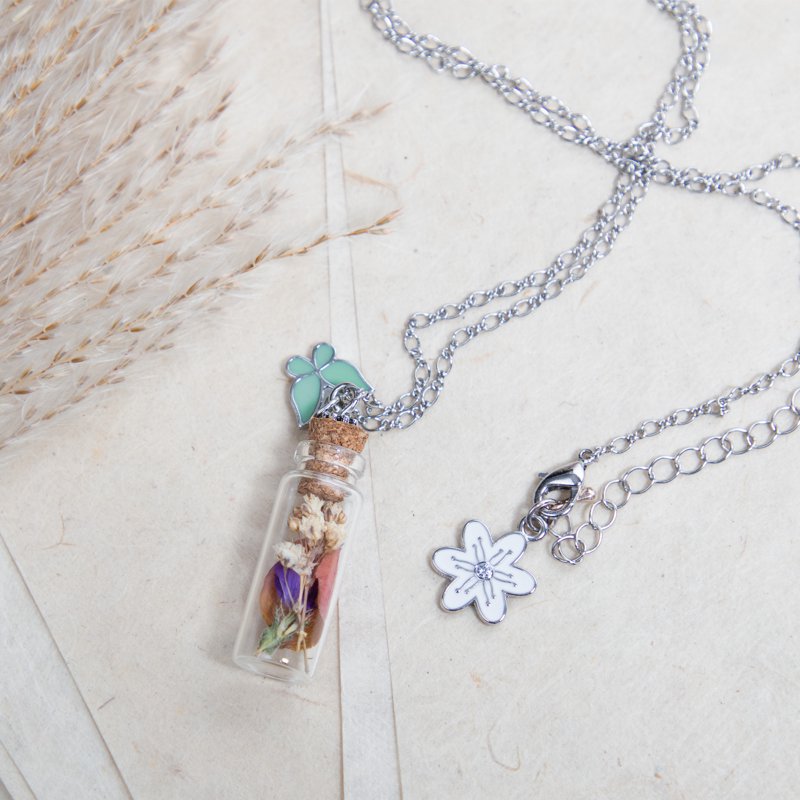 Mini Glass Bottle Charm Set for Jewelry Making - 15 Pieces, Unisex Craft Kit