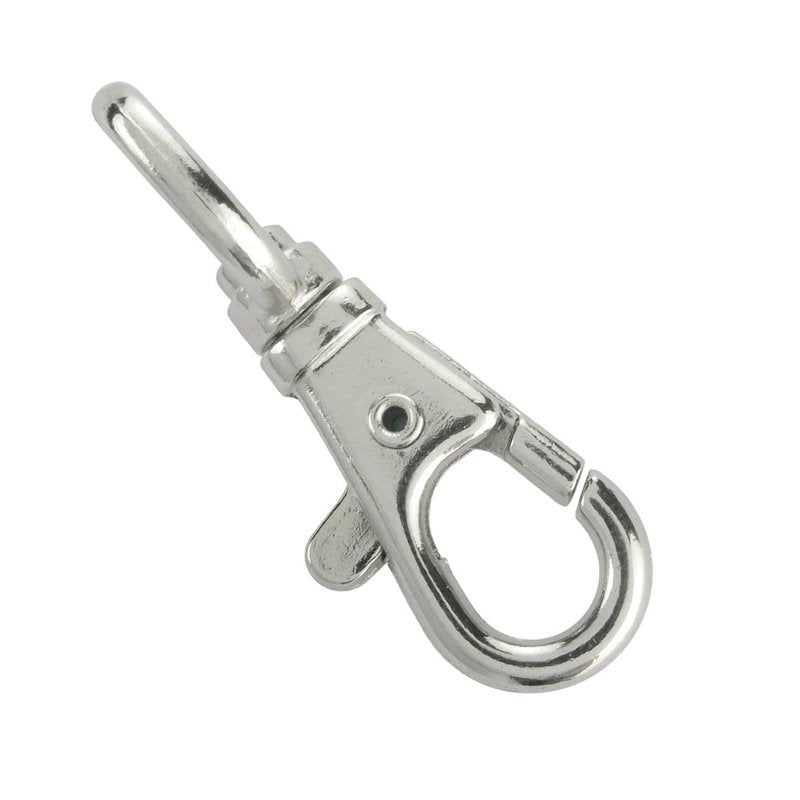 Bulk Metal Lobster Claw Clasps - 3/4 Inch Wide D-Ring Snap Hooks for DIY Crafts