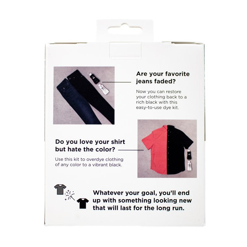 Black Fabric Dye Kit for Restoring Faded Clothing - 2x8 Fl Oz