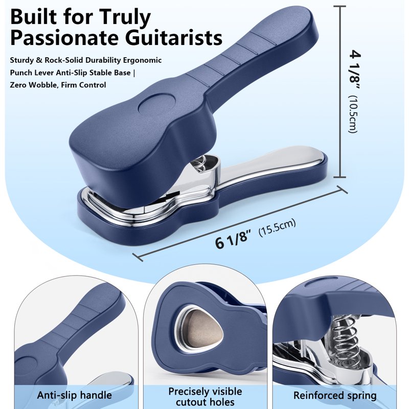 Guitar Pick Maker Kit with Leather Keychain & 15 Pick Strips - DIY Custom Picks