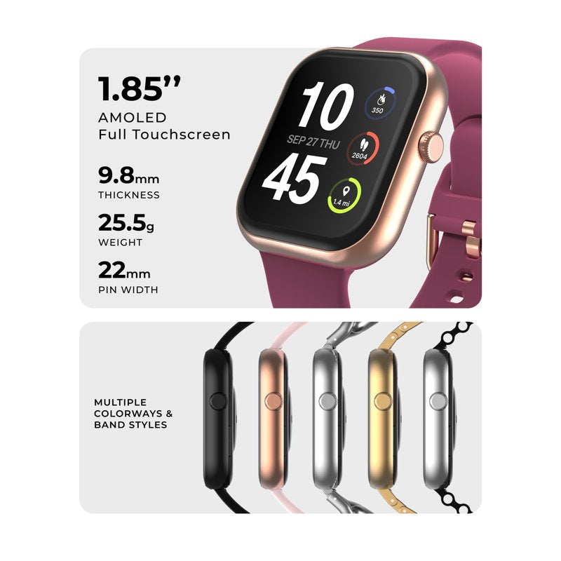 Unisex Smart Watch with Silicone Strap - Fitness & Health Tracking