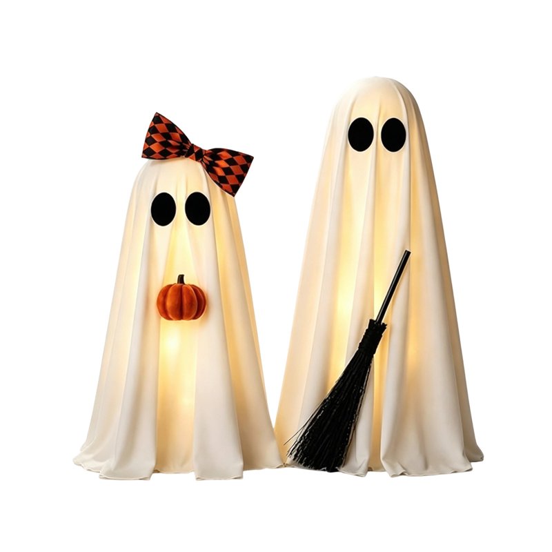 Light Up Ghost Halloween Decorations - Spooky Indoor Tabletop Figurines