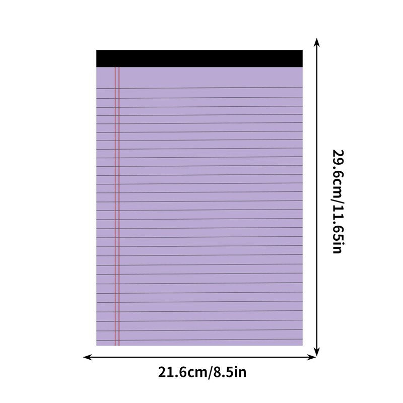 A4 Legal Pads Note Pads - Perforated College Ruled Sheets, Ink-Resistant, 50 Sheets
