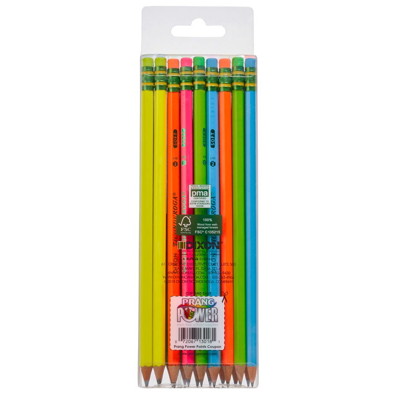 Neon Pencil Set - 36 Pack #2 Graphite, Latex-Free Erasers, Pre-Sharpened